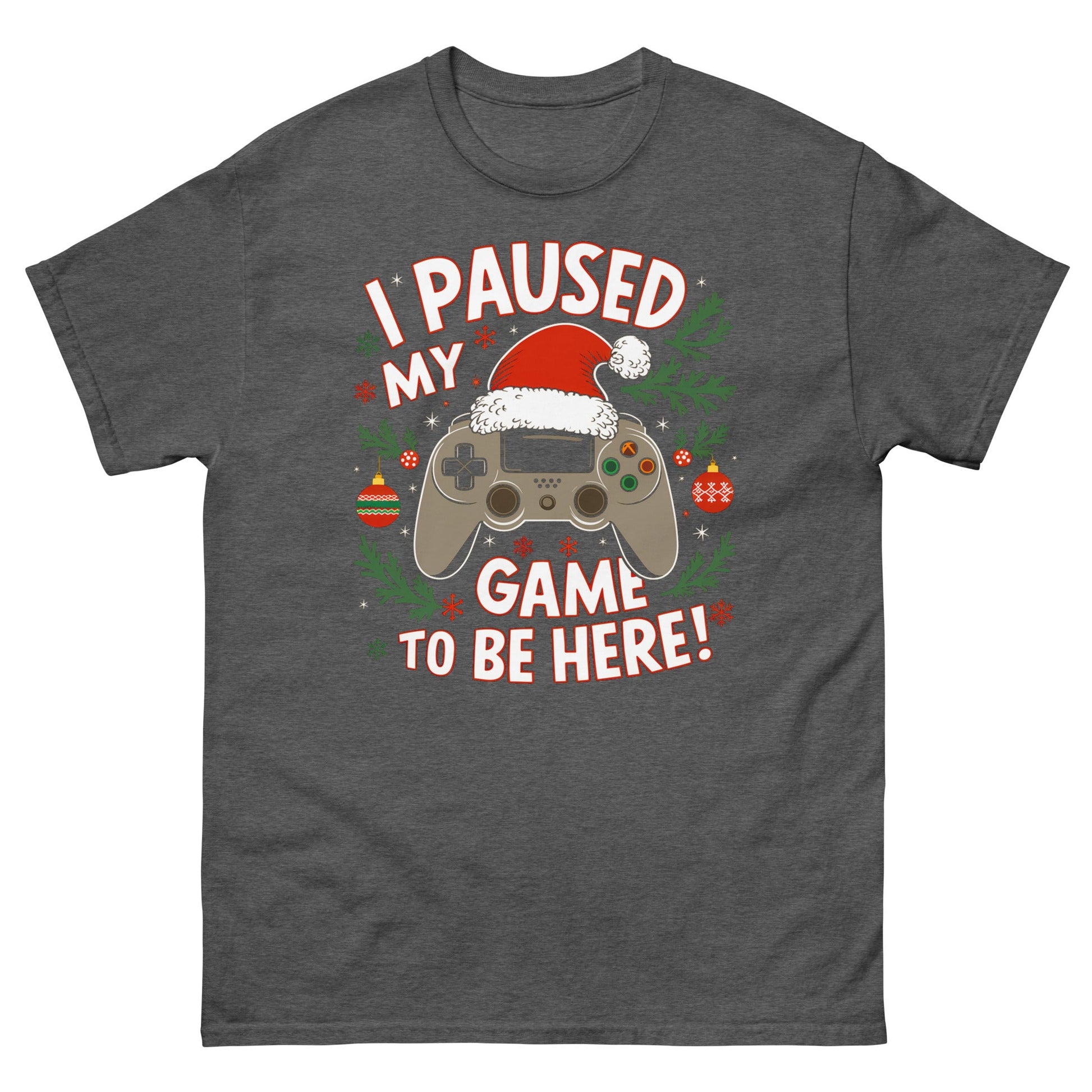 Gamer Christmas | Christmas Gaming T-Shirt - Dark Heather - T-Shirts Online