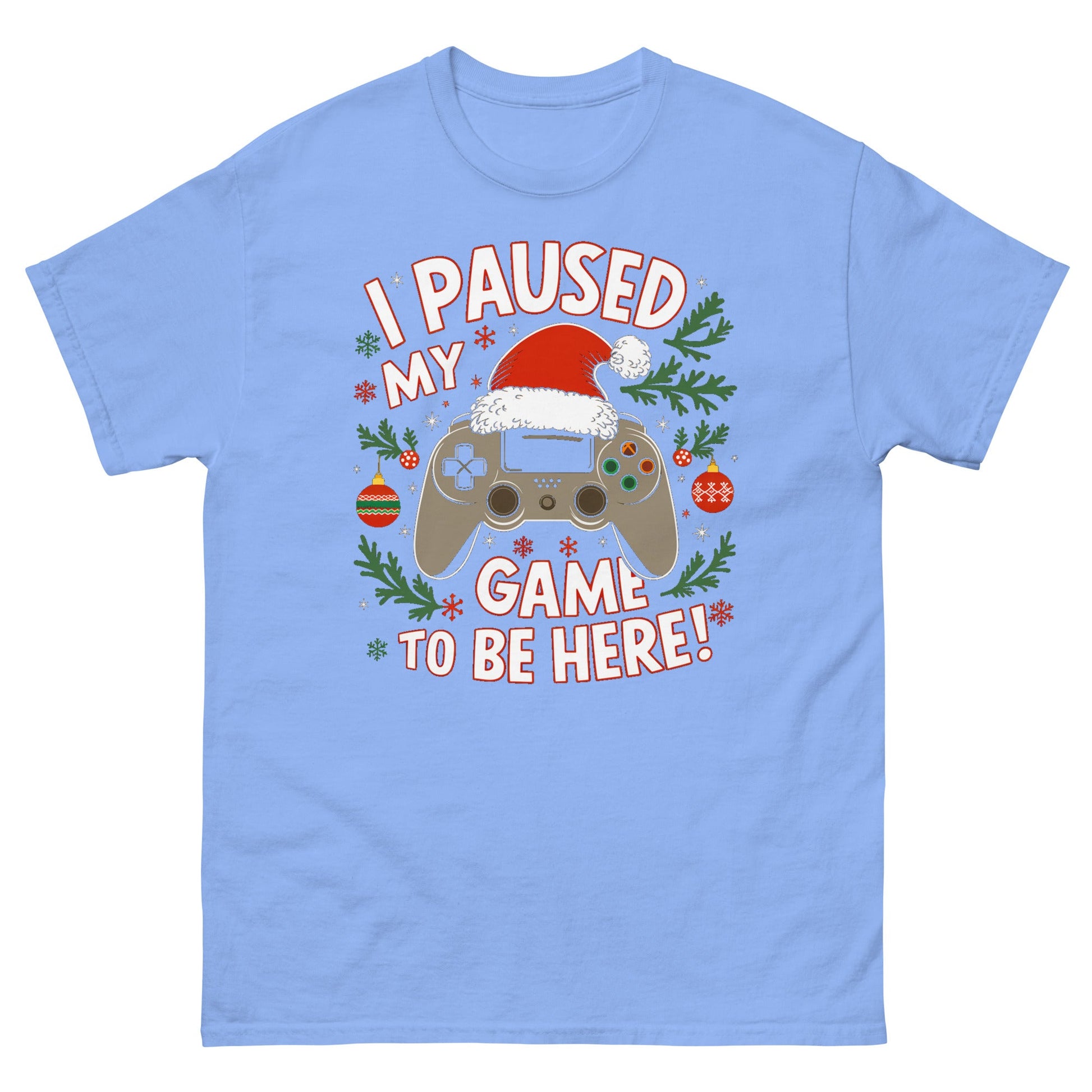 Gamer Christmas | Christmas Gaming T-Shirt - Carolina Blue - T-Shirts Online