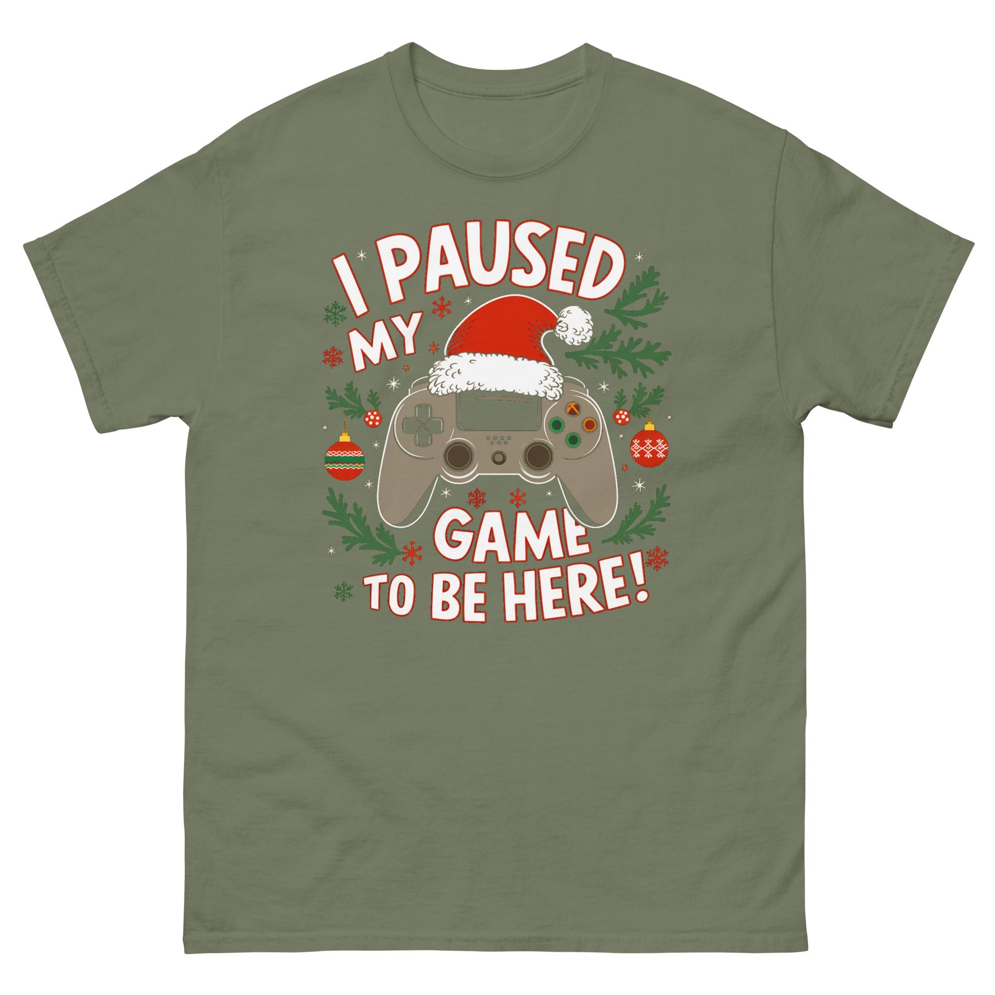 Gamer Christmas | Christmas Gaming T-Shirt - Military Green - T-Shirts Online