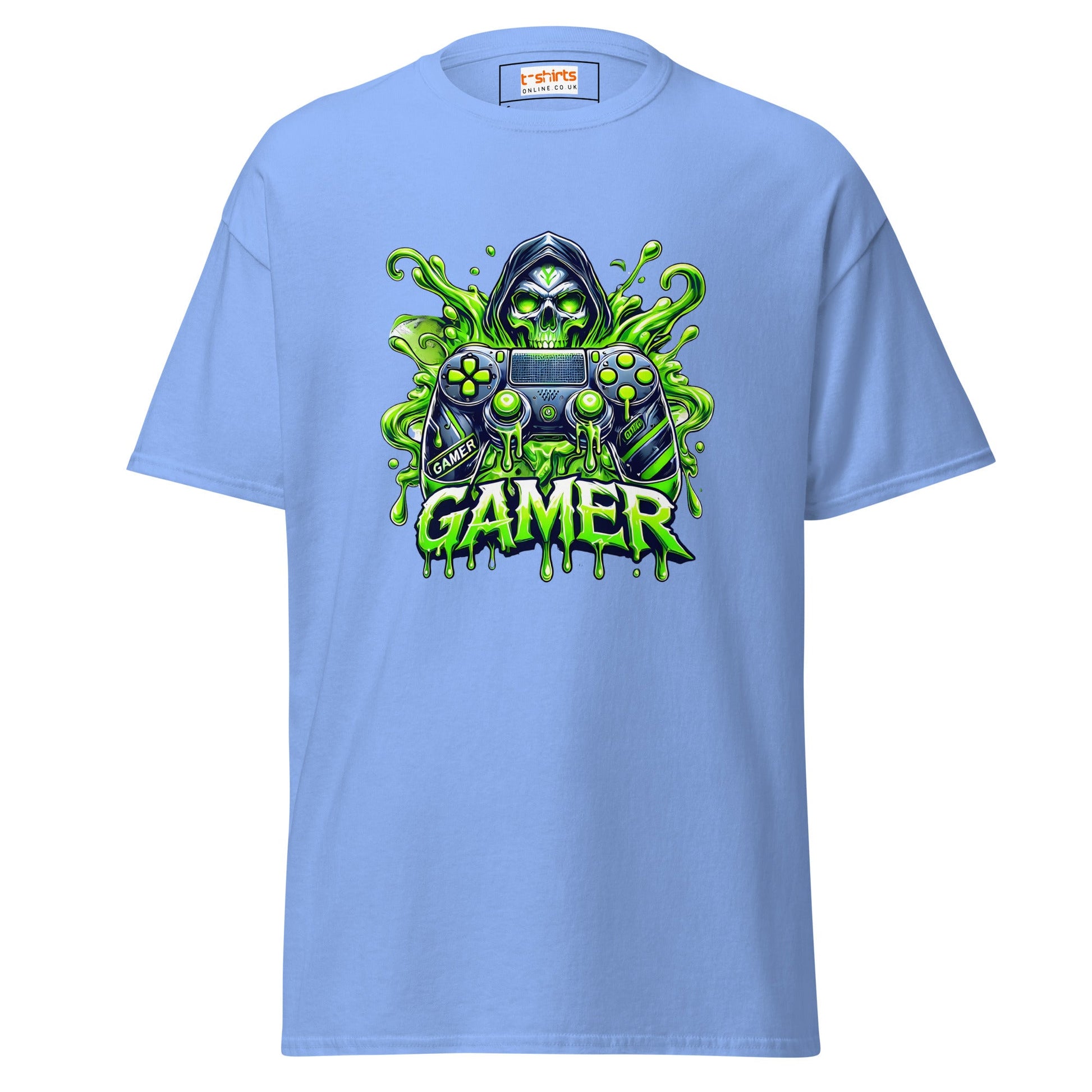 Gamer Skull | Gamer T-Shirt - Carolina Blue - T-Shirts Online