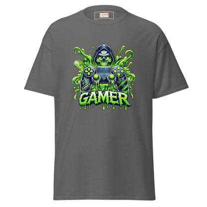 Gamer Skull | Gamer T-Shirt - Charcoal - T-Shirts Online