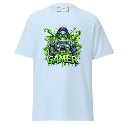 Gamer Skull | Gamer T-Shirt - Light Blue - T-Shirts Online
