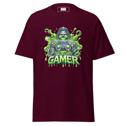 Gamer Skull | Gamer T-Shirt - Maroon - T-Shirts Online