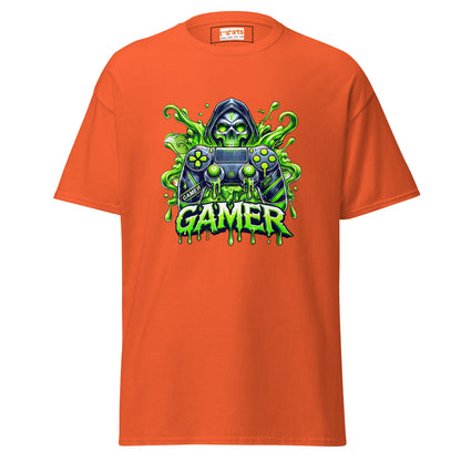 Gamer Skull | Gamer T-Shirt - Orange - T-Shirts Online