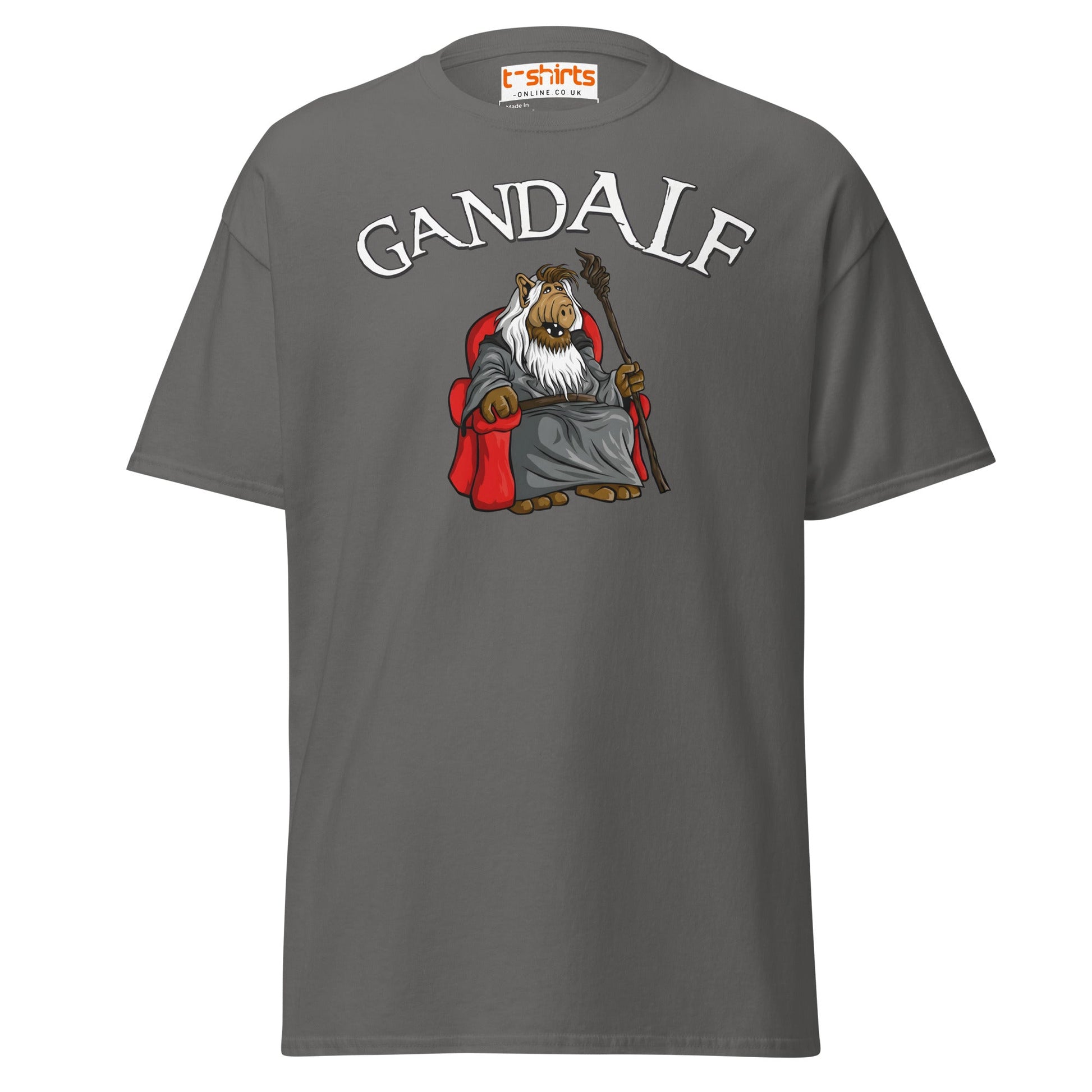 GandALF T-Shirt – Funny Sci - Fi Wizard Parody Tee - Charcoal - T-Shirts Online