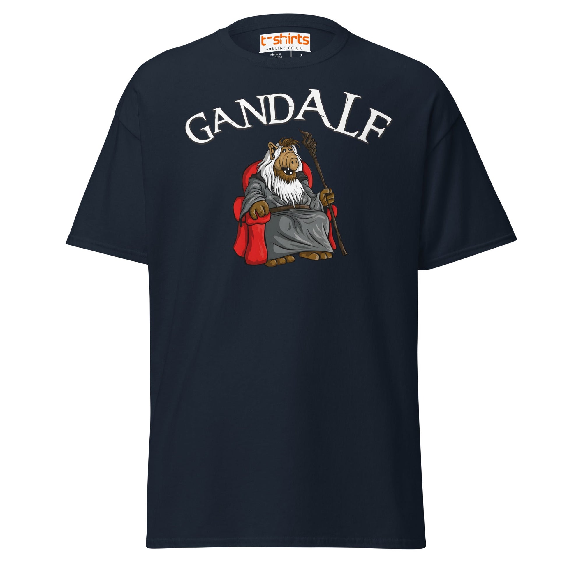 GandALF T-Shirt – Funny Sci - Fi Wizard Parody Tee - Navy - T-Shirts Online