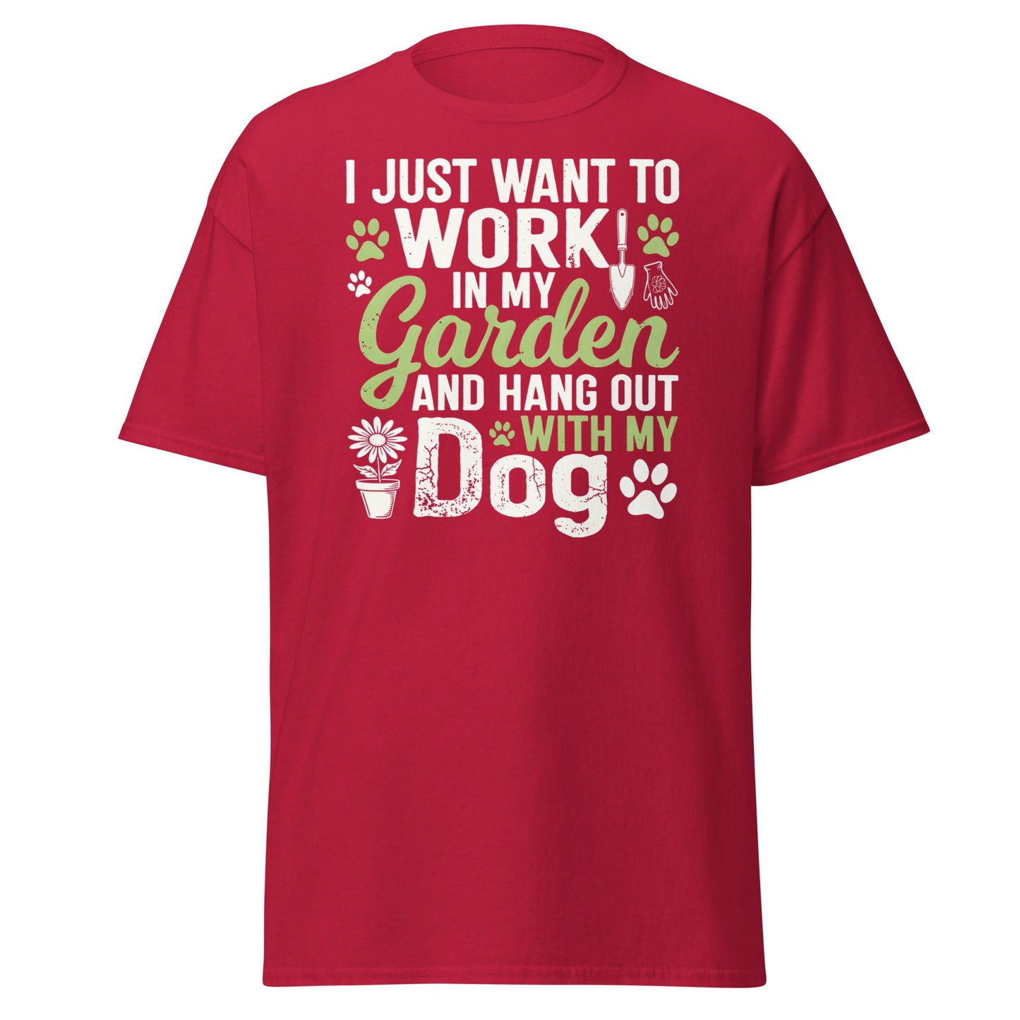 Garden and Dog Lover T-Shirt - Funny Gardening Graphic Tee - Cardinal - T-Shirts Online