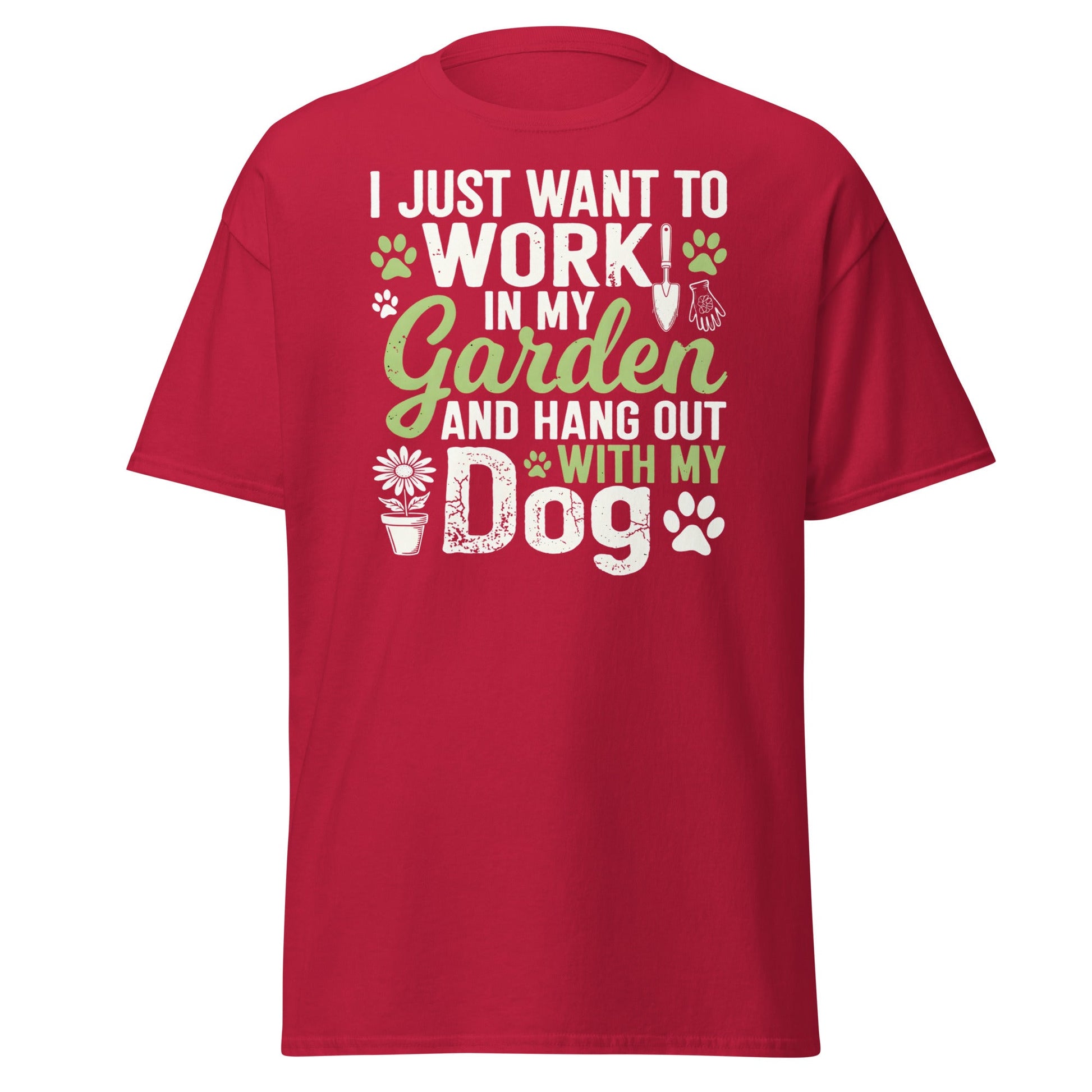 Garden and Dog Lover T-Shirt - Funny Gardening Graphic Tee - Cardinal - T-Shirts Online