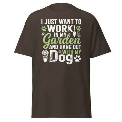 Garden and Dog Lover T-Shirt - Funny Gardening Graphic Tee - Dark Chocolate - T-Shirts Online