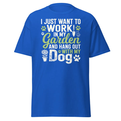 Garden and Dog Lover T-Shirt - Funny Gardening Graphic Tee - Royal - T-Shirts Online