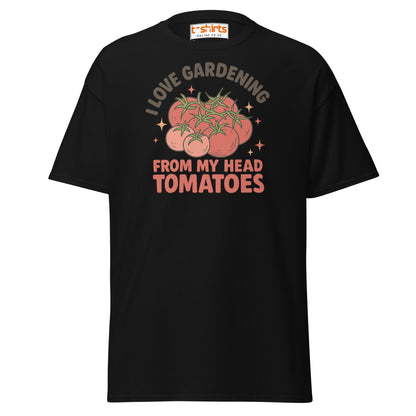 Gardening Tomato Pun Tee – Funny Head Tomatoes Shirt - Black - T-Shirts Online