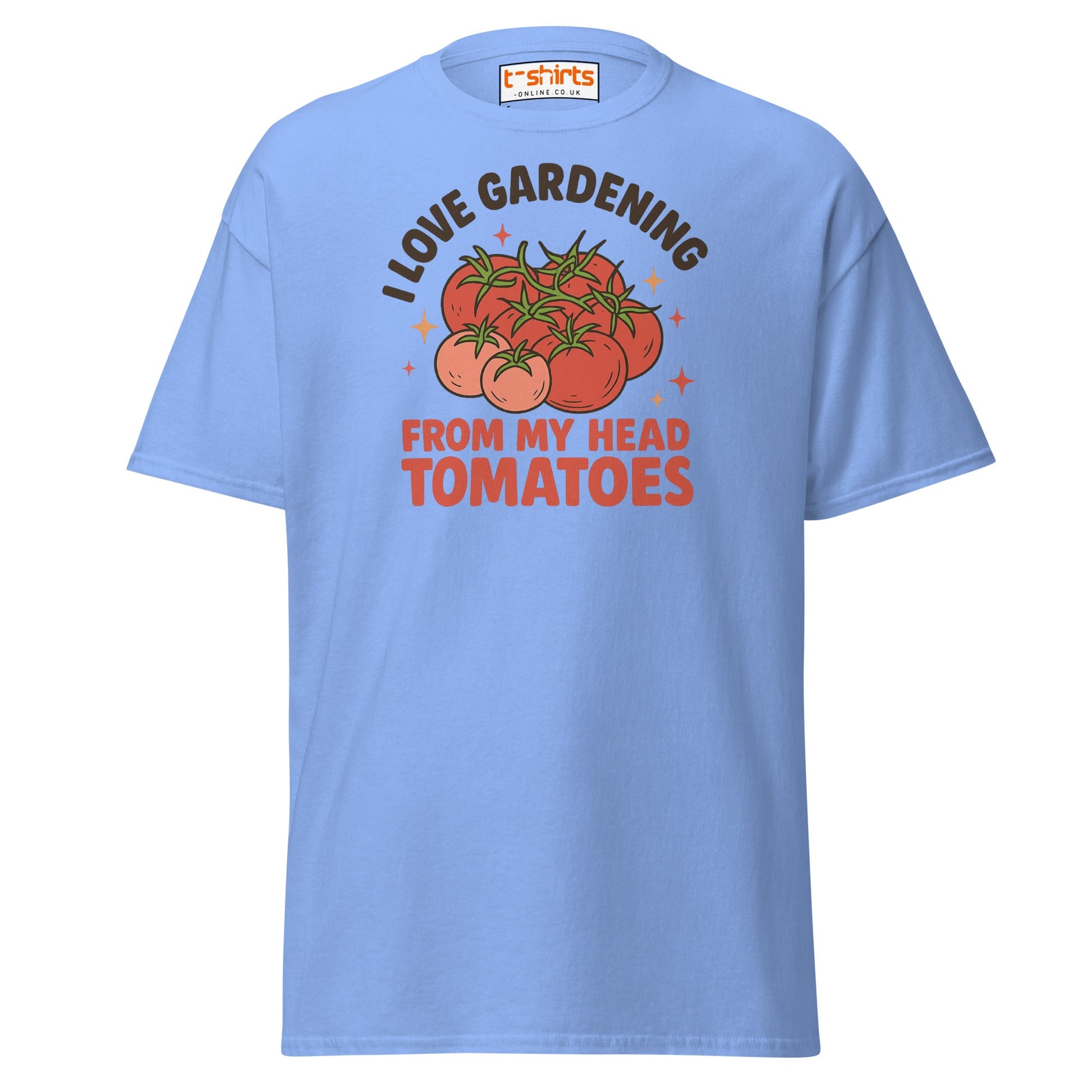 Gardening Tomato Pun Tee – Funny Head Tomatoes Shirt - Carolina Blue - T-Shirts Online