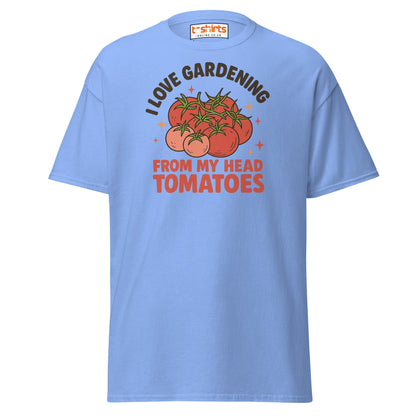 Gardening Tomato Pun Tee – Funny Head Tomatoes Shirt - Carolina Blue - T-Shirts Online
