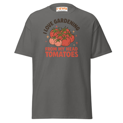Gardening Tomato Pun Tee – Funny Head Tomatoes Shirt - Charcoal - T-Shirts Online