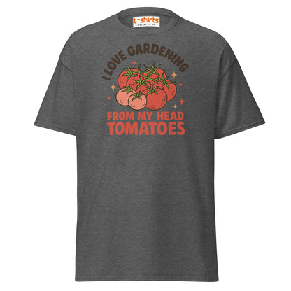 Gardening Tomato Pun Tee – Funny Head Tomatoes Shirt - Dark Heather - T-Shirts Online