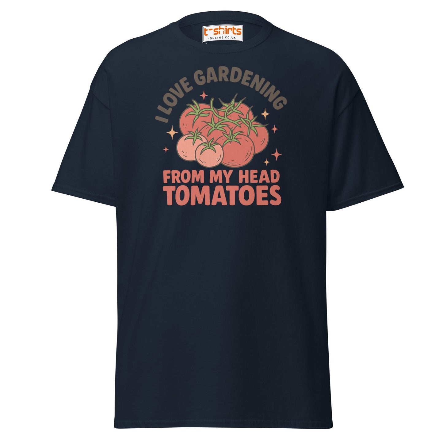 Gardening Tomato Pun Tee – Funny Head Tomatoes Shirt - Navy - T-Shirts Online