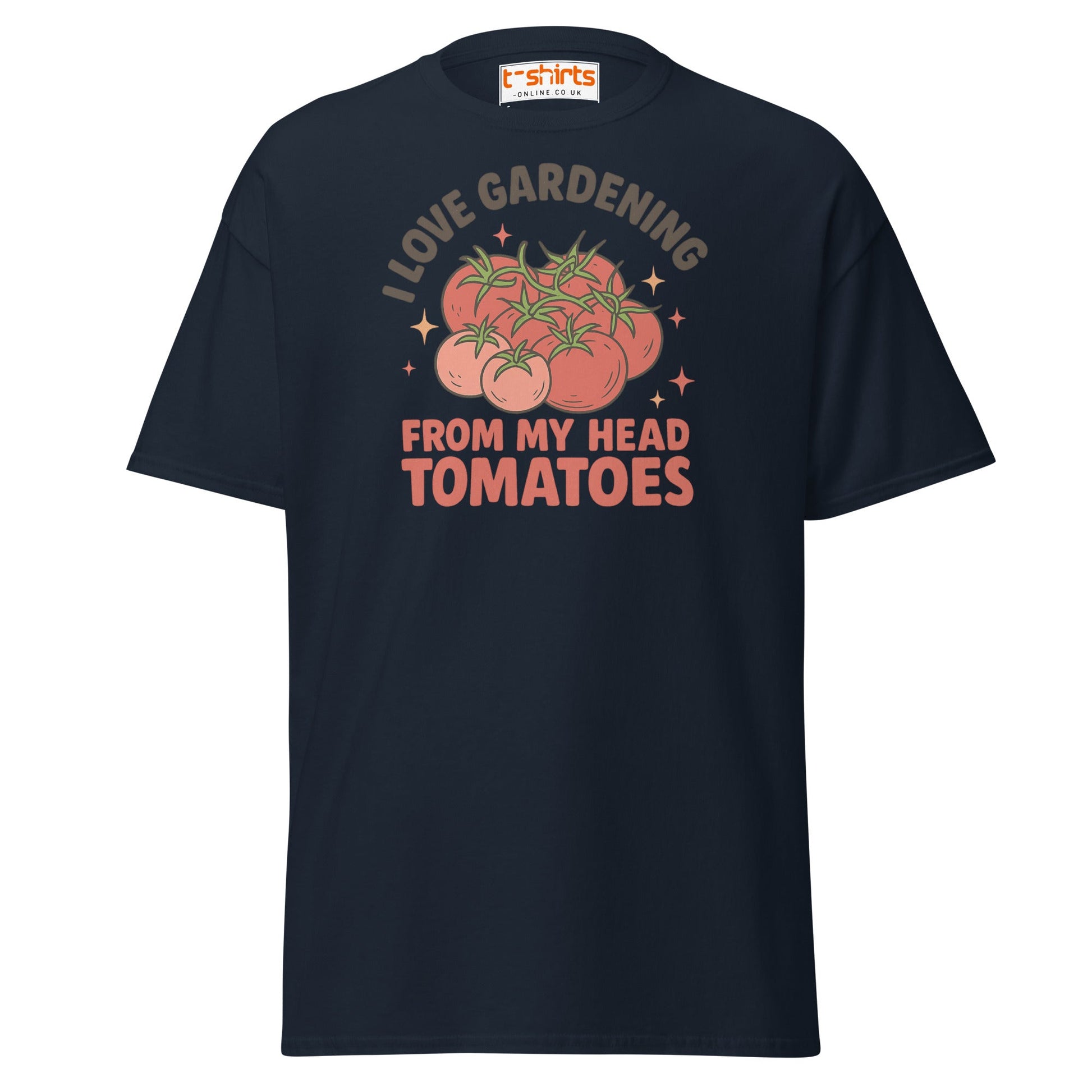 Gardening Tomato Pun Tee – Funny Head Tomatoes Shirt - Navy - T-Shirts Online