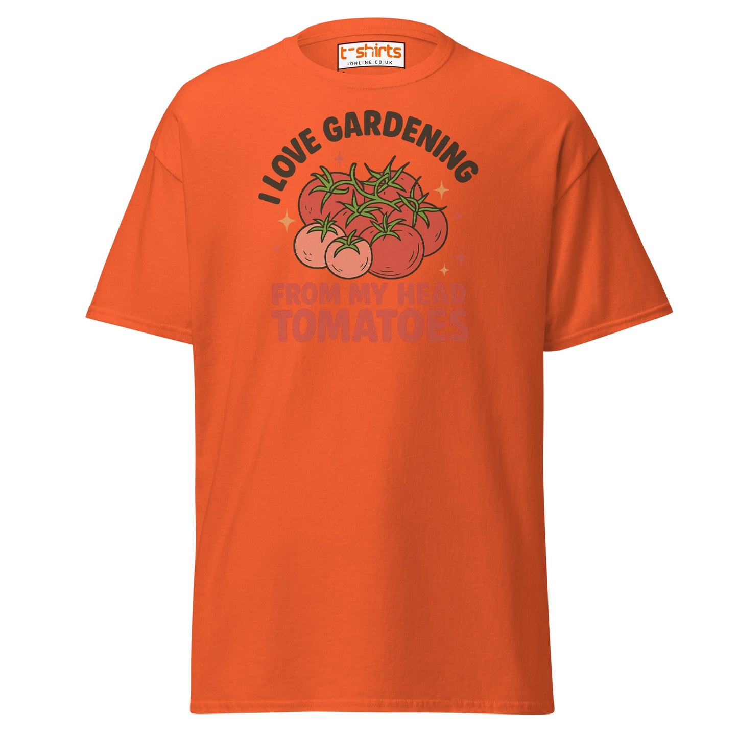 Gardening Tomato Pun Tee – Funny Head Tomatoes Shirt - Orange - T-Shirts Online