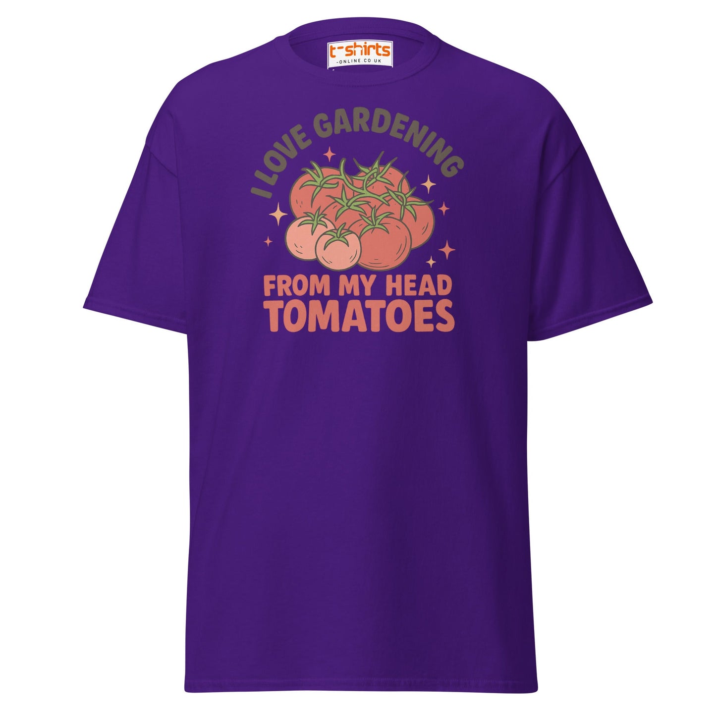 Gardening Tomato Pun Tee – Funny Head Tomatoes Shirt - Purple - T-Shirts Online