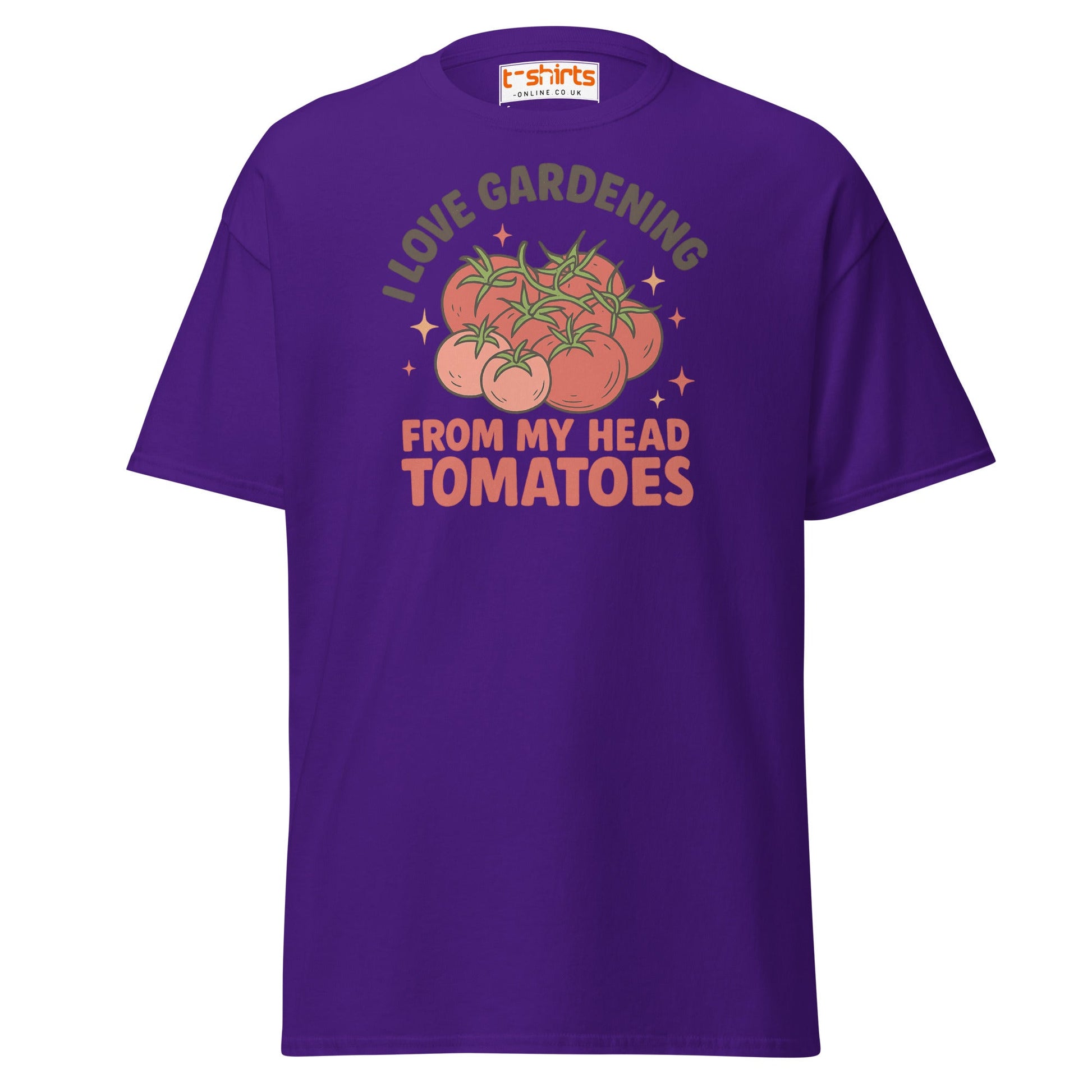 Gardening Tomato Pun Tee – Funny Head Tomatoes Shirt - Purple - T-Shirts Online