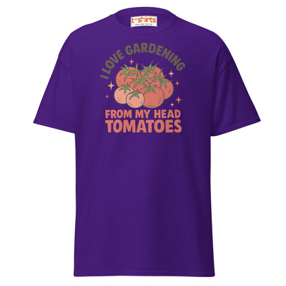 Gardening Tomato Pun Tee – Funny Head Tomatoes Shirt - Purple - T-Shirts Online