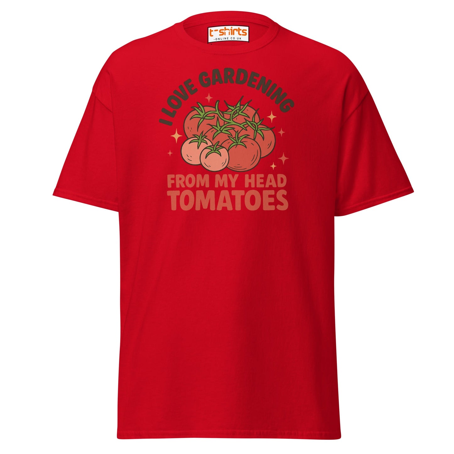 Gardening Tomato Pun Tee – Funny Head Tomatoes Shirt - Red - T-Shirts Online