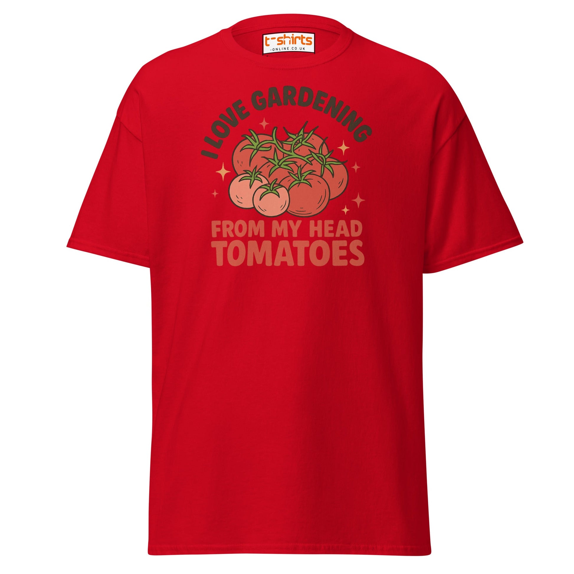 Gardening Tomato Pun Tee – Funny Head Tomatoes Shirt - Red - T-Shirts Online