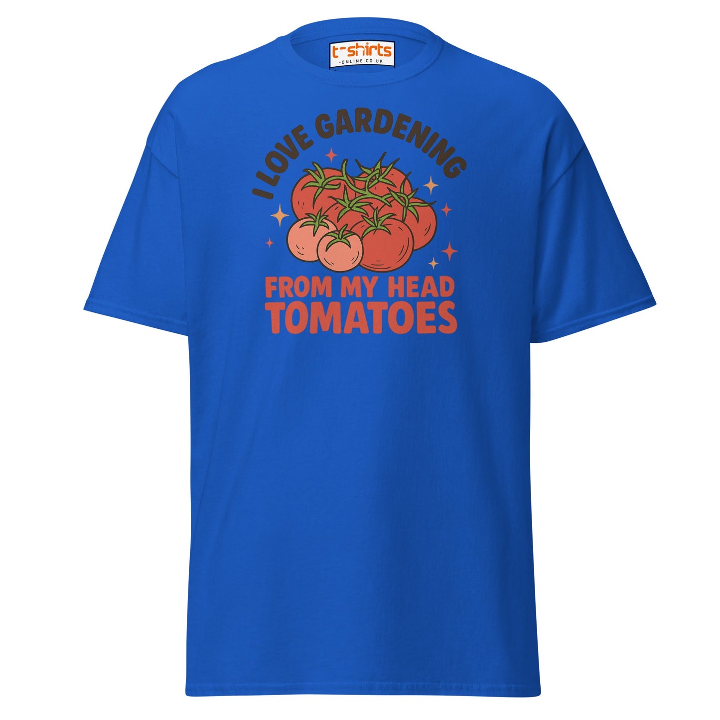 Gardening Tomato Pun Tee – Funny Head Tomatoes Shirt - Royal - T-Shirts Online