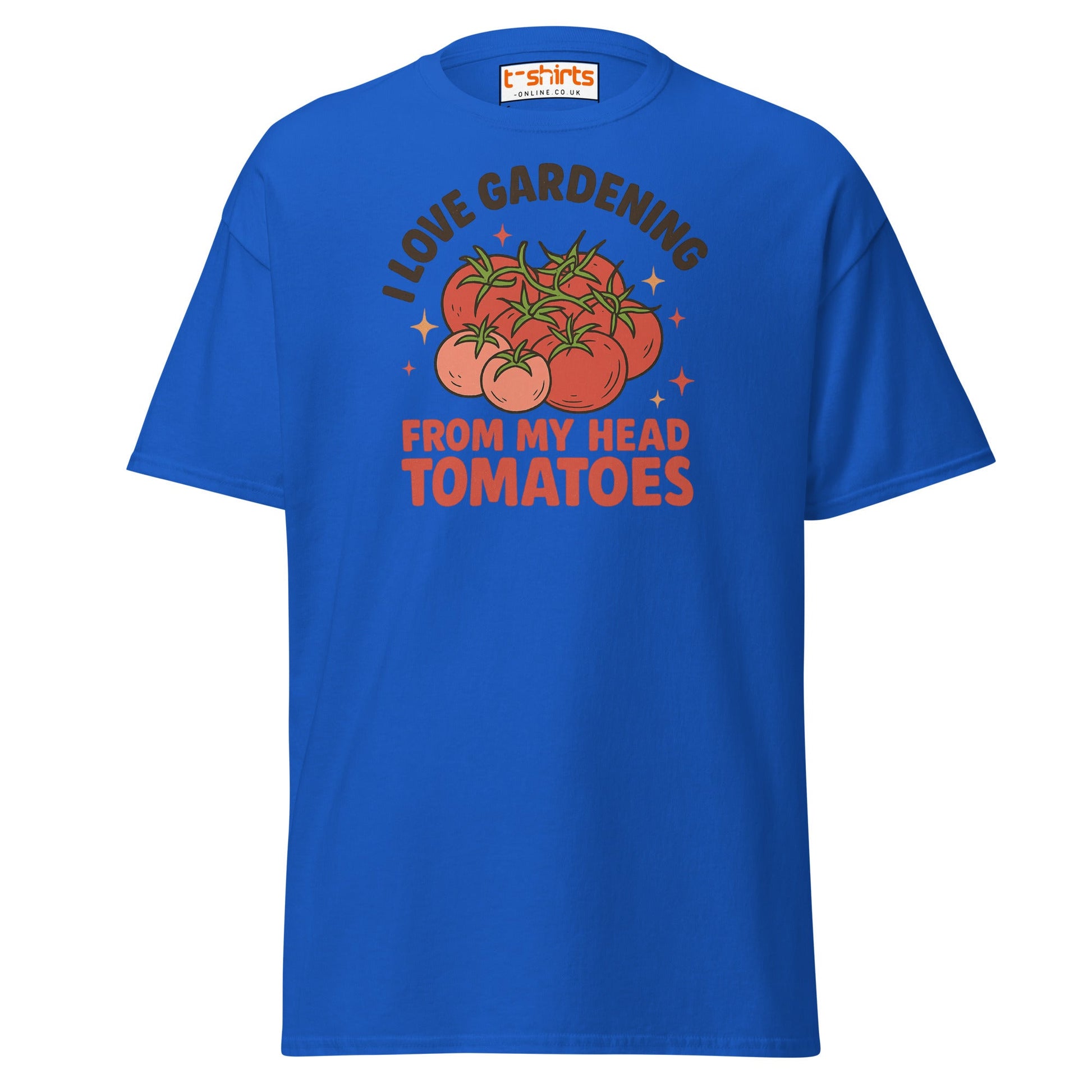 Gardening Tomato Pun Tee – Funny Head Tomatoes Shirt - Royal - T-Shirts Online