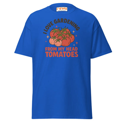Gardening Tomato Pun Tee – Funny Head Tomatoes Shirt - Royal - T-Shirts Online