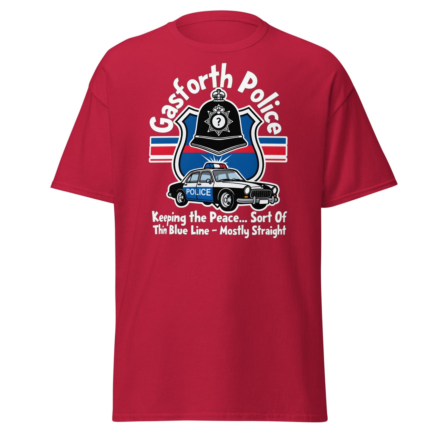 Gasforth Police Funny British Comedy T-Shirt - Cardinal - T-Shirts Online