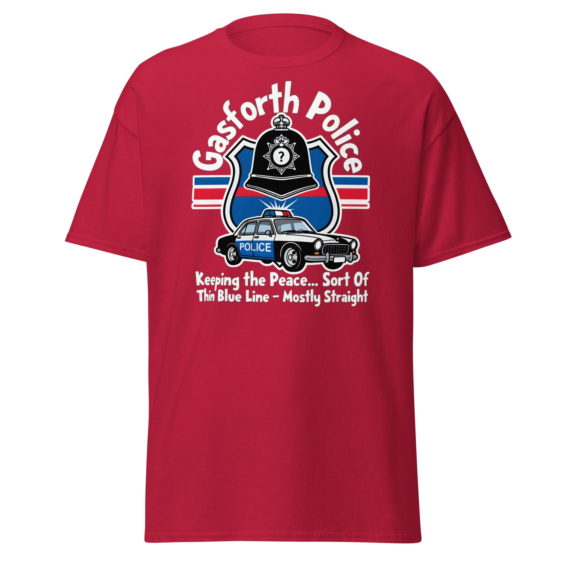 Gasforth Police Funny British Comedy T-Shirt - Cardinal - T-Shirts Online