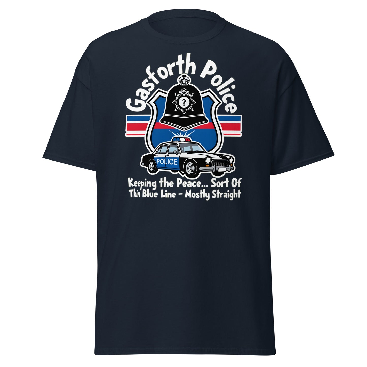 Gasforth Police Funny British Comedy T-Shirt - Navy - T-Shirts Online