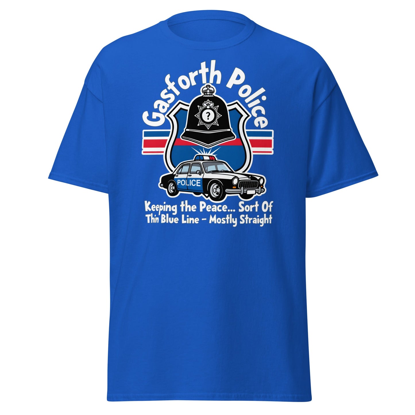 Gasforth Police Funny British Comedy T-Shirt - Royal - T-Shirts Online
