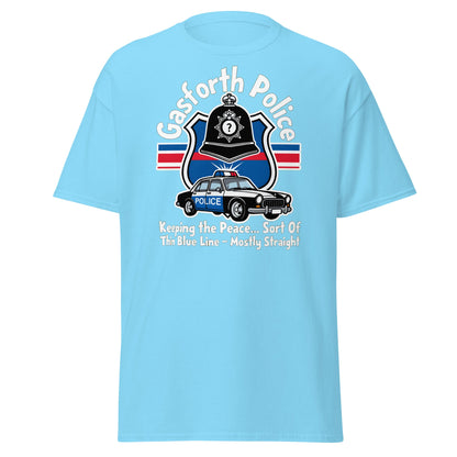 Gasforth Police Funny British Comedy T-Shirt - Sky - T-Shirts Online