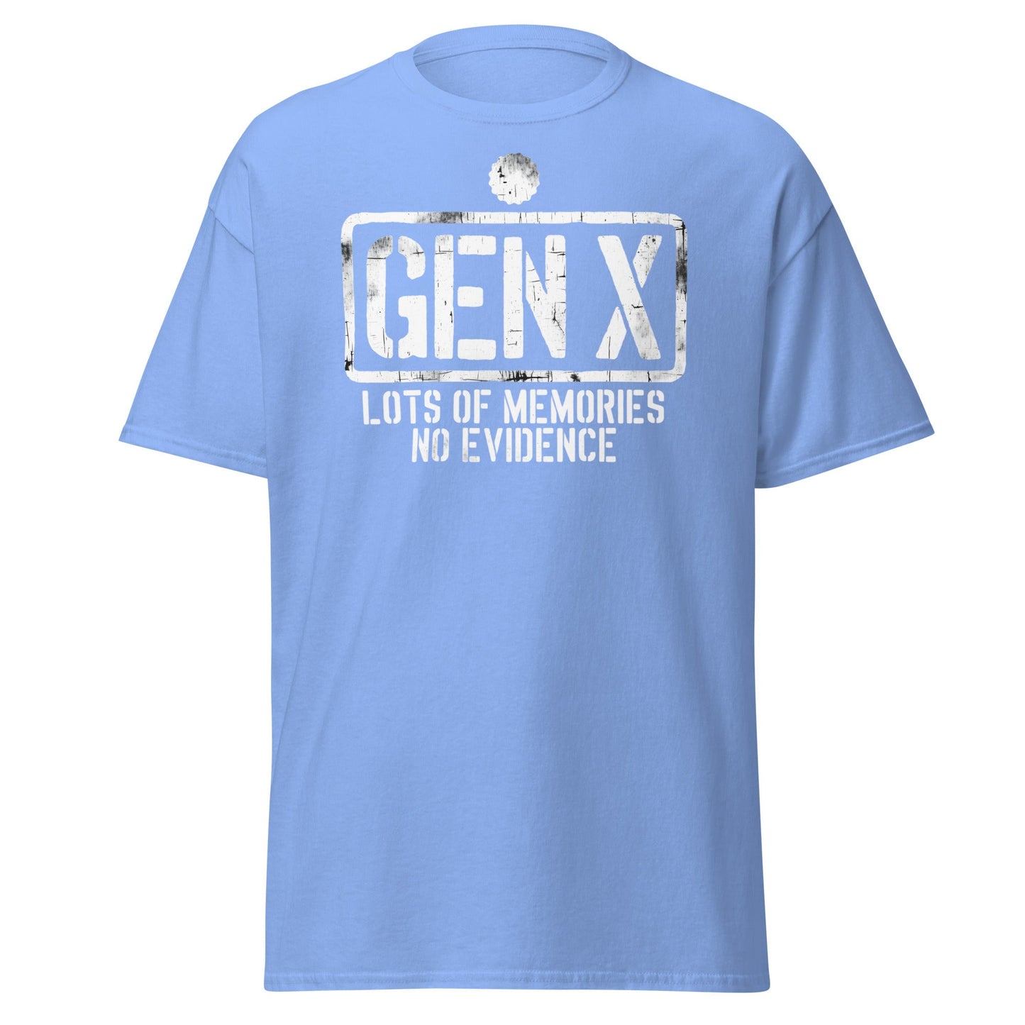 Gen X Lots of Memories No Evidence - Carolina Blue - T-Shirts Online