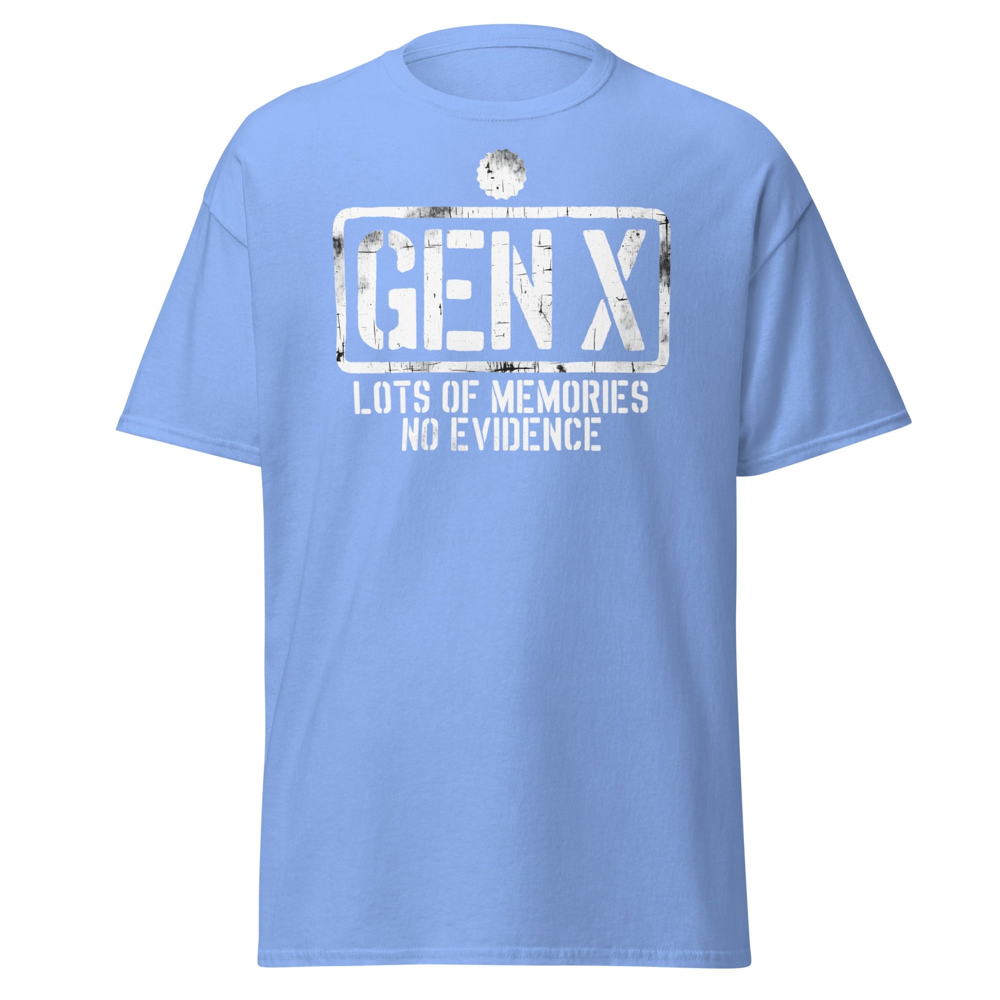 Gen X Lots of Memories No Evidence - Carolina Blue - T-Shirts Online