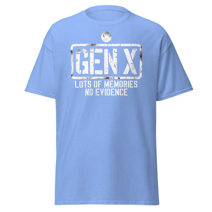 Gen X Lots of Memories No Evidence - Carolina Blue - T-Shirts Online