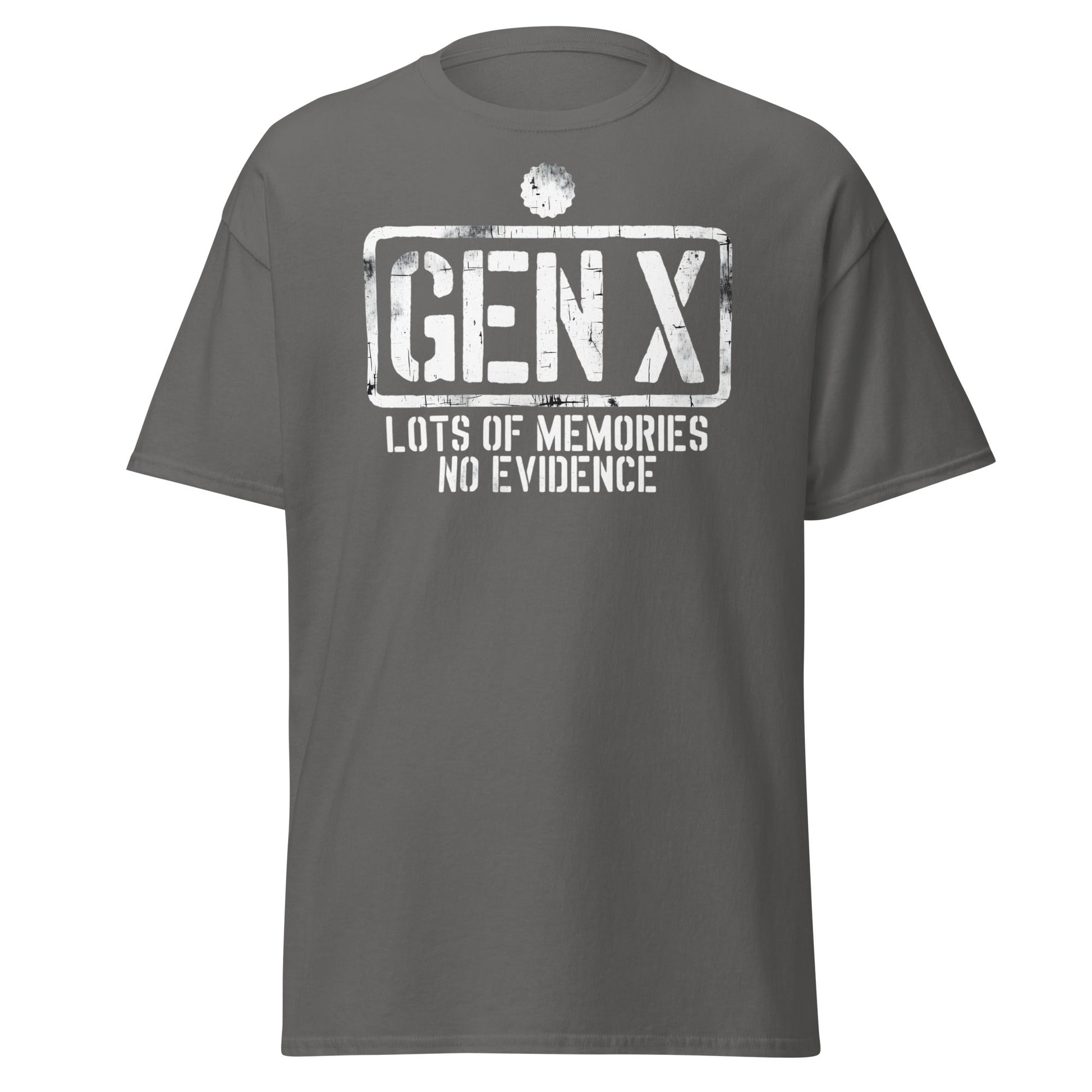 Gen X Lots of Memories No Evidence - Charcoal - T-Shirts Online