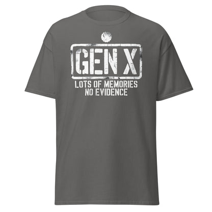 Gen X Lots of Memories No Evidence - Charcoal - T-Shirts Online