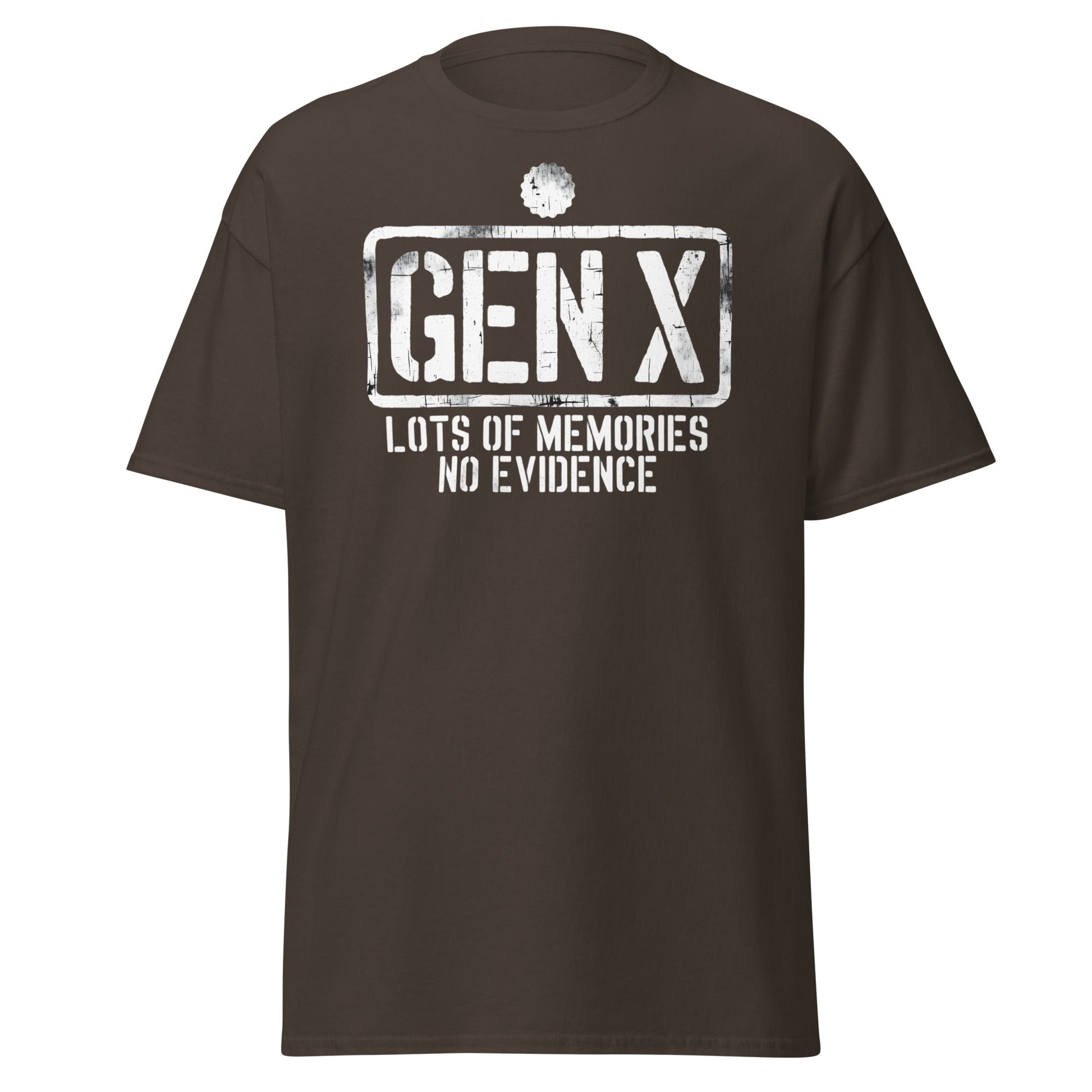 Gen X Lots of Memories No Evidence - Dark Chocolate - T-Shirts Online