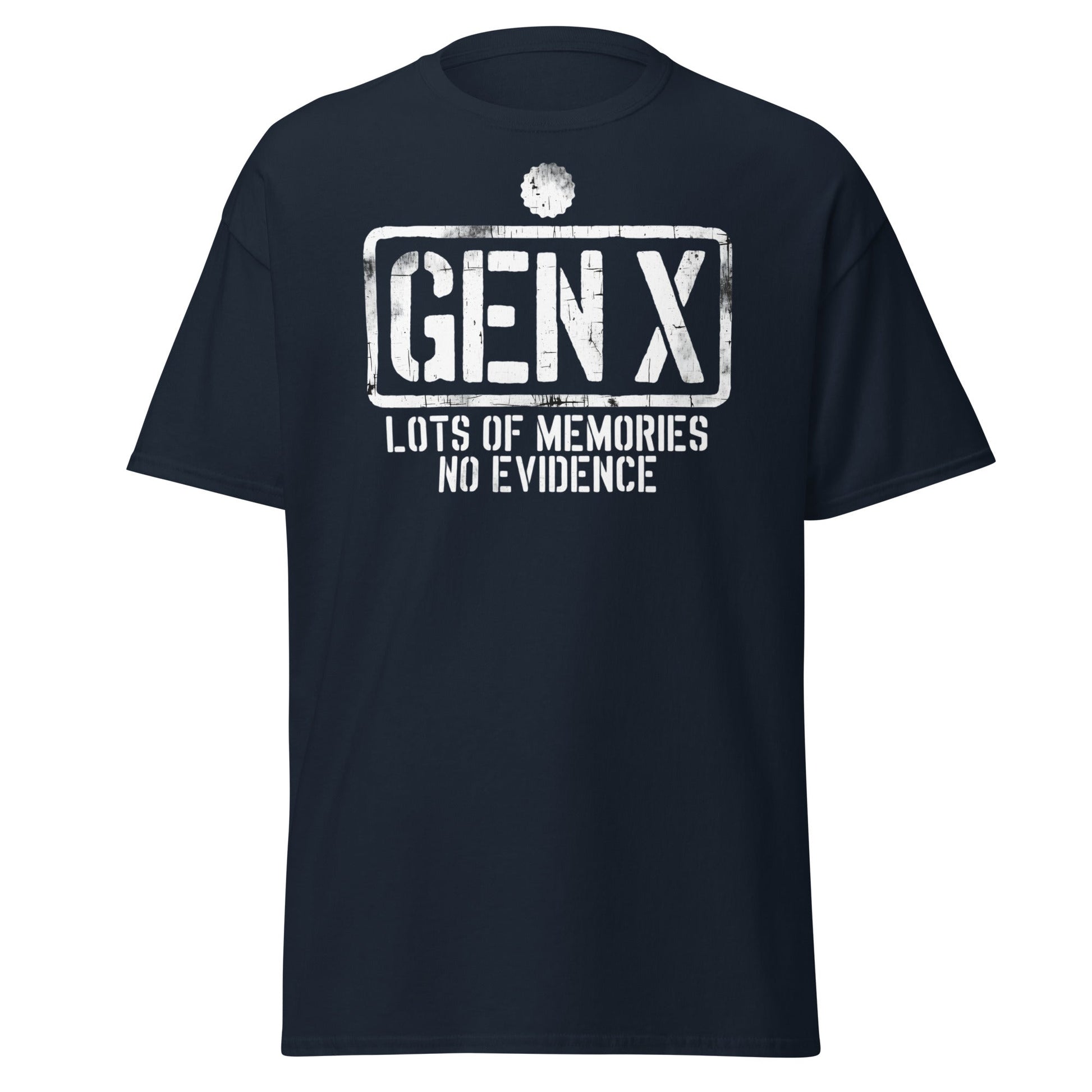 Gen X Lots of Memories No Evidence - Navy - T-Shirts Online
