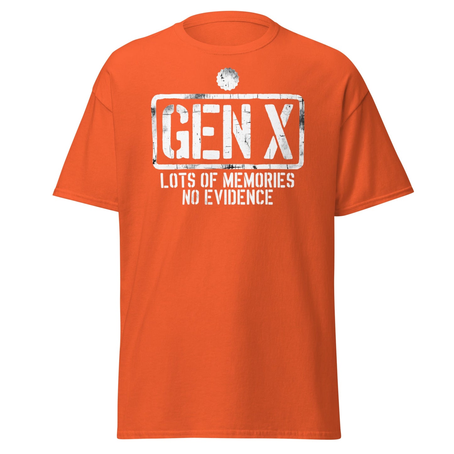 Gen X Lots of Memories No Evidence - Orange - T-Shirts Online