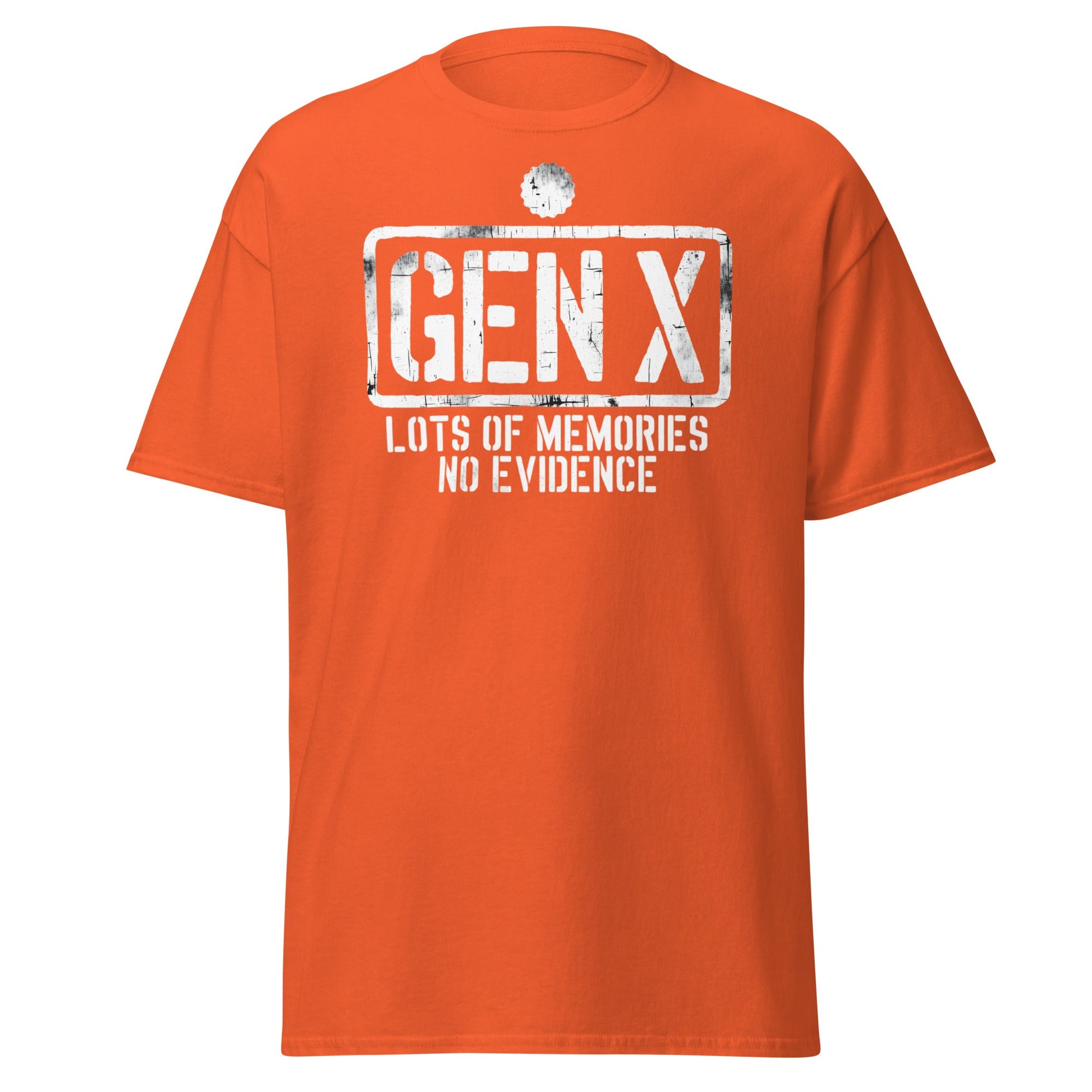 Gen X Lots of Memories No Evidence - Orange - T-Shirts Online