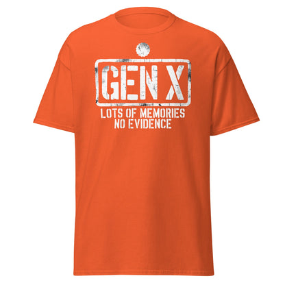 Gen X Lots of Memories No Evidence - Orange - T-Shirts Online