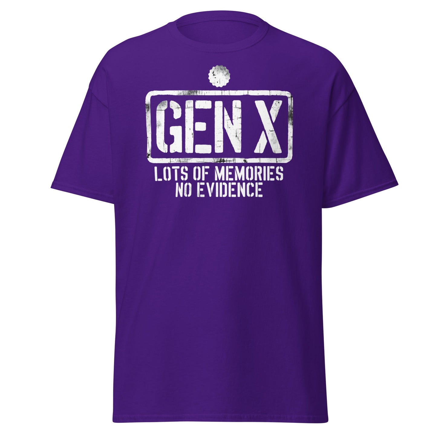 Gen X Lots of Memories No Evidence - Purple - T-Shirts Online