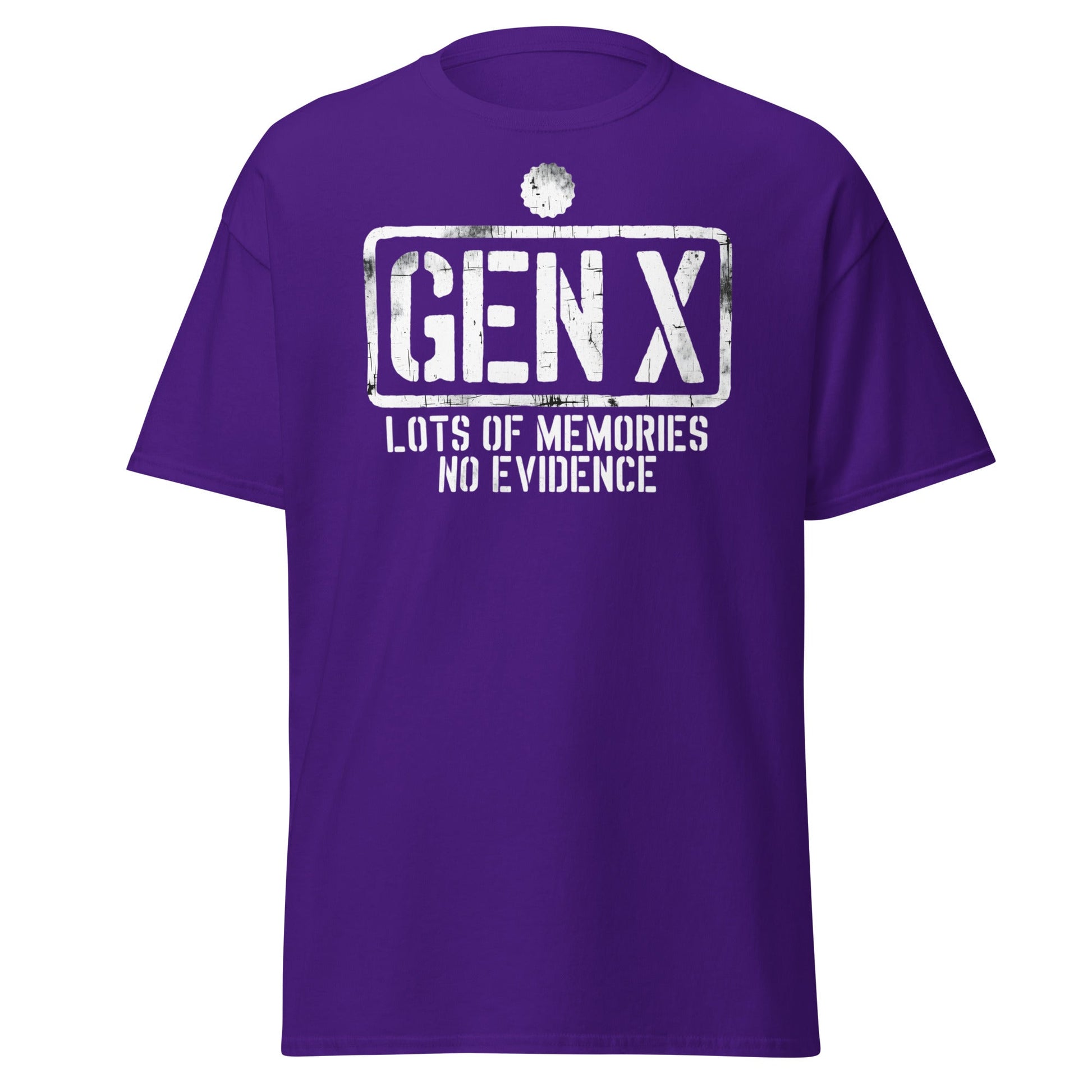 Gen X Lots of Memories No Evidence - Purple - T-Shirts Online