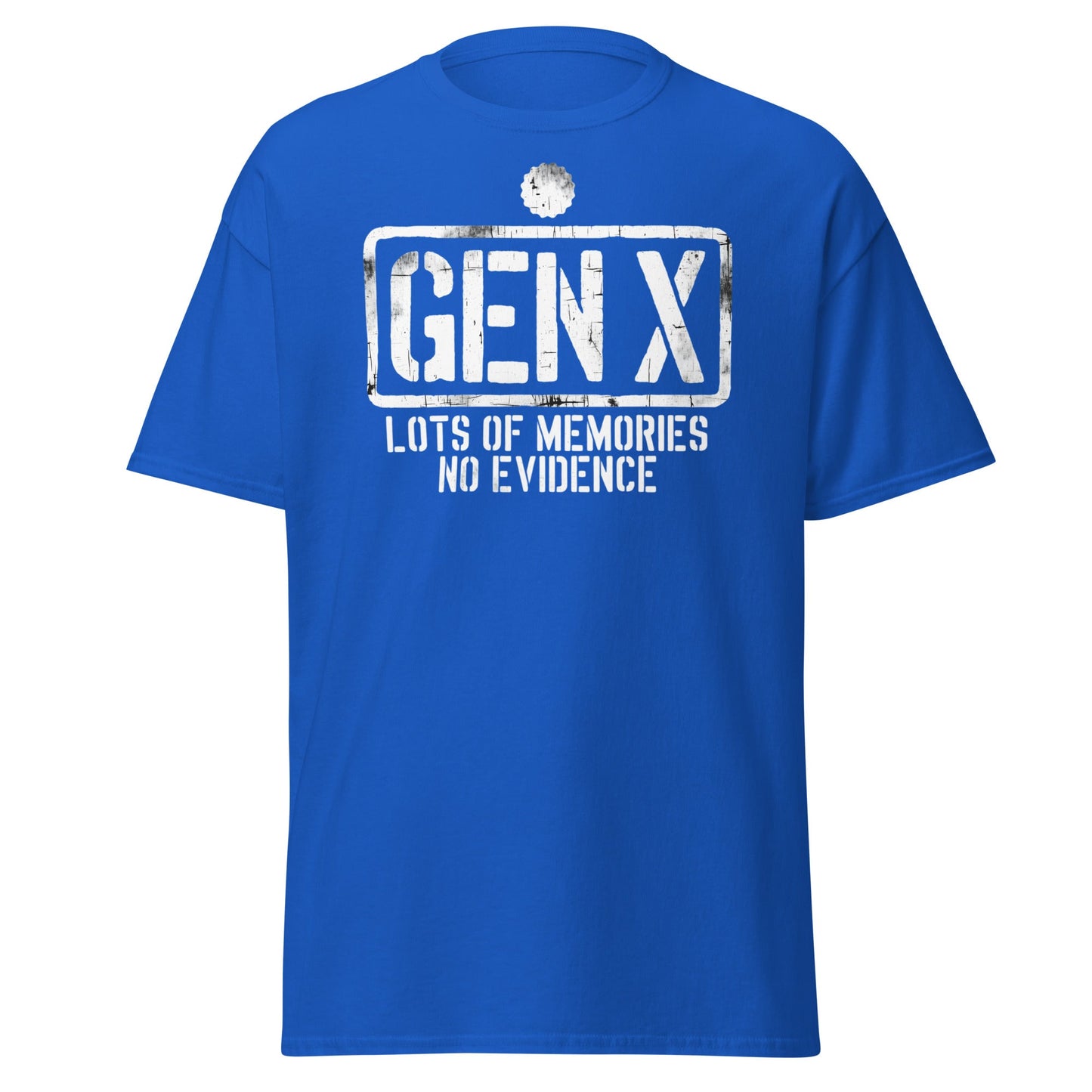 Gen X Lots of Memories No Evidence - Royal - T-Shirts Online