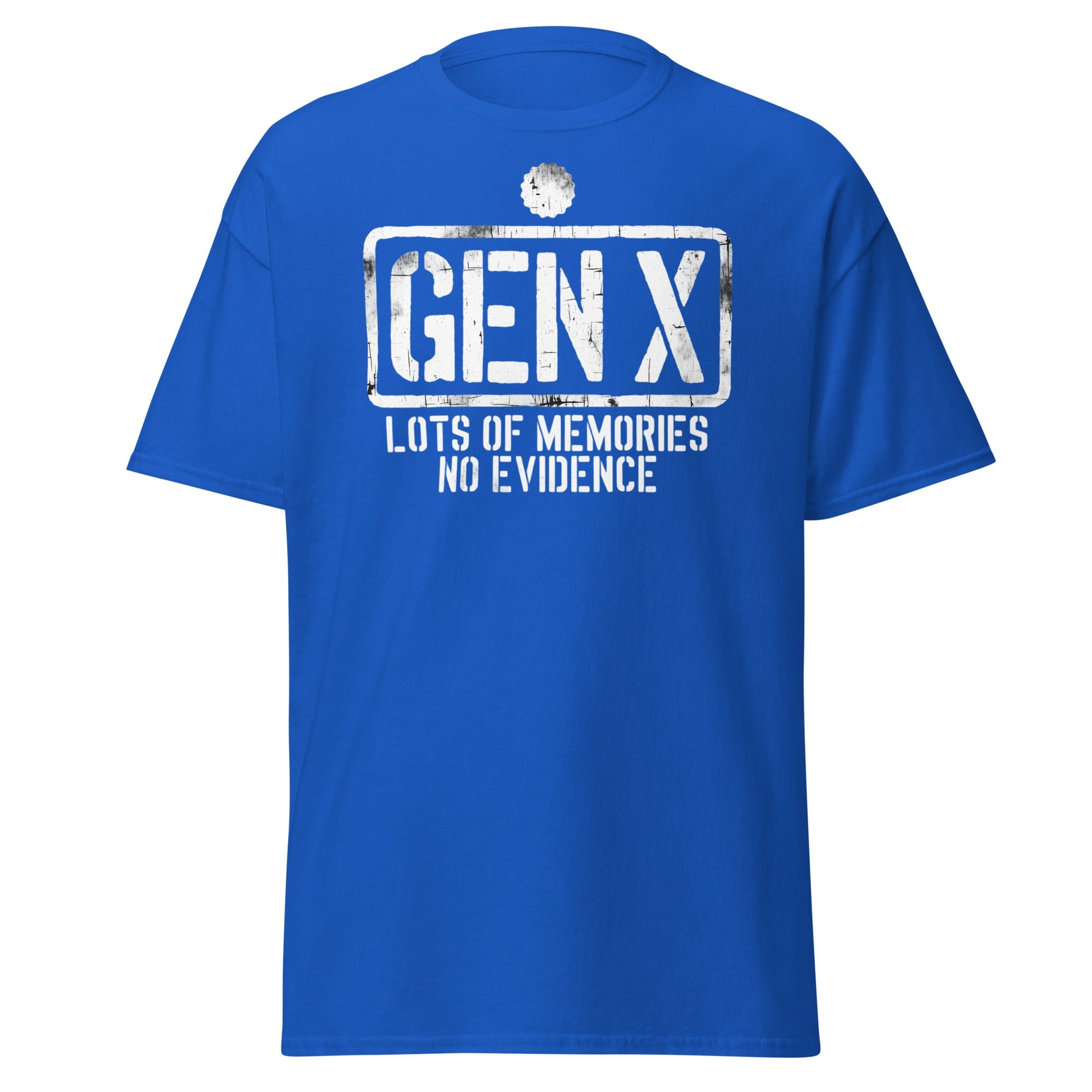 Gen X Lots of Memories No Evidence - Royal - T-Shirts Online