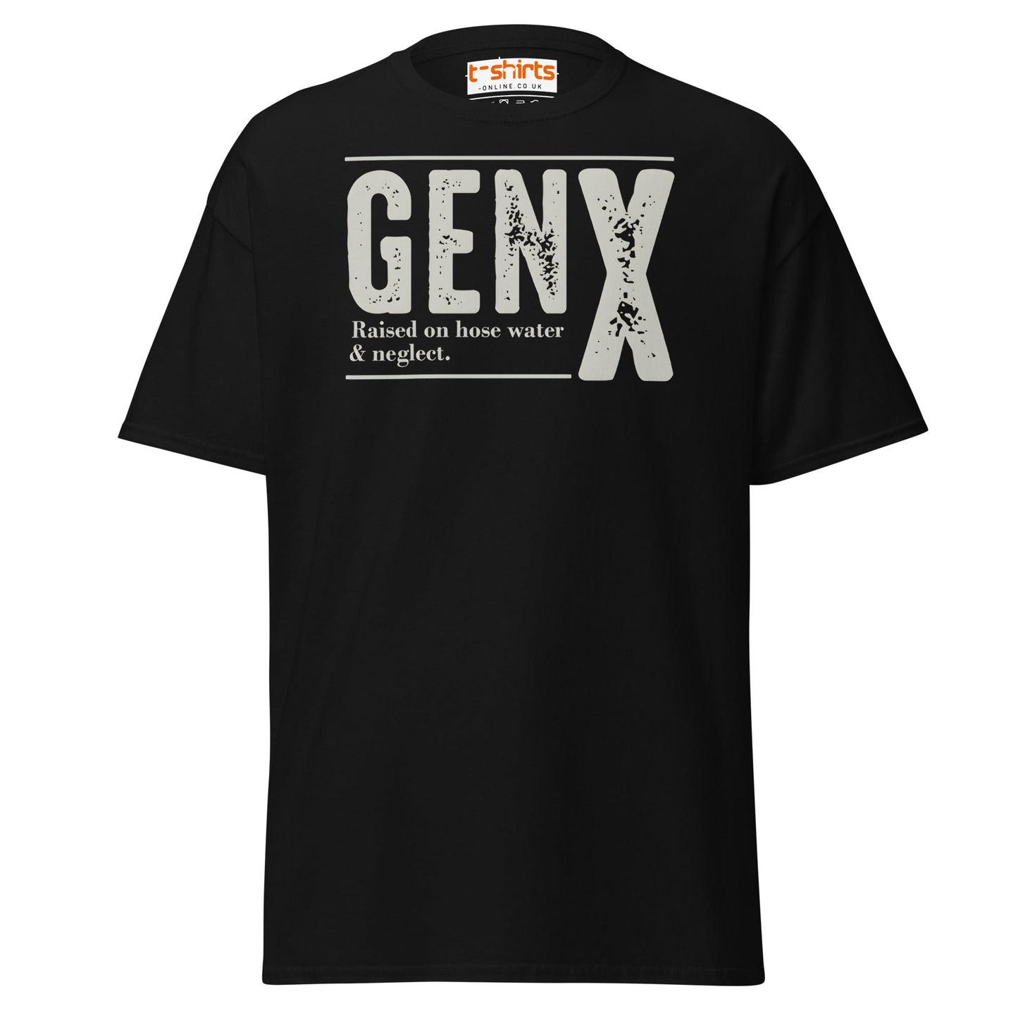 Gen X T-Shirt | Raised on Hose Water & Neglect Tee - Black - T-Shirts Online